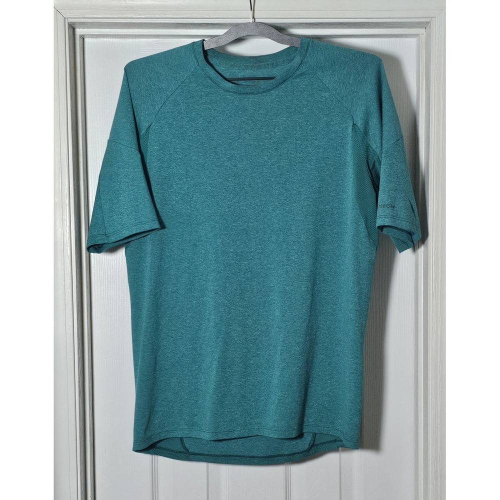 Kitsbow Shirt Mens Medium Green Performance Tee Cycling Mesh Short Sleeve